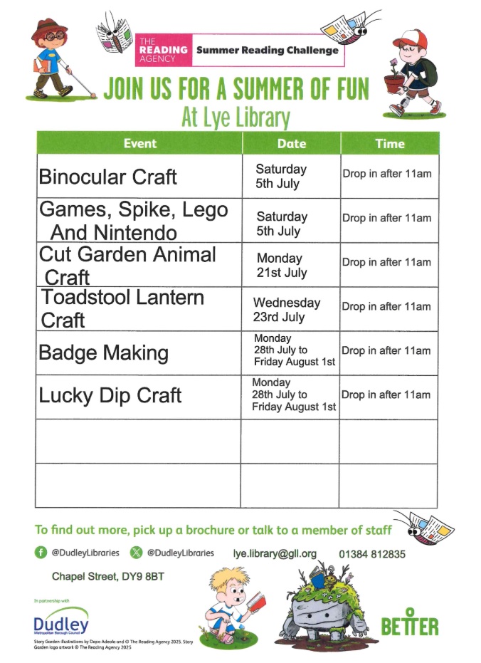 Lye Library - Summer Reading Challenge Crafts